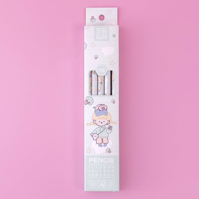 10pcs/box Cute Cartoon Pattern Pencil