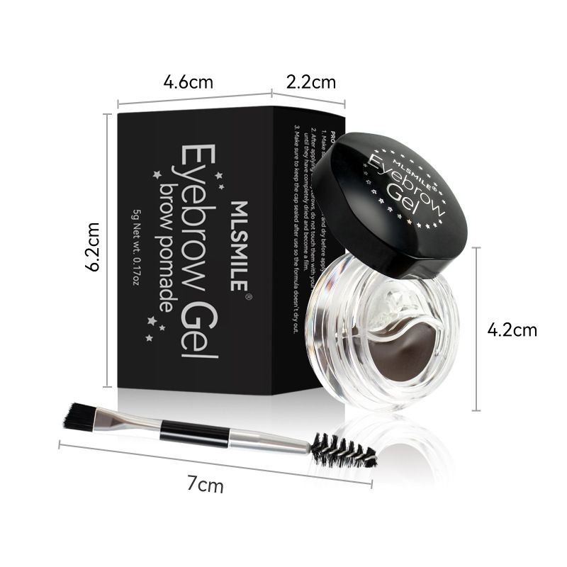 MLSMILE Women Simple Natural Three-Dimensional Eyebrow Styling Waterproof Durable Two-Color Eyebrow Cream