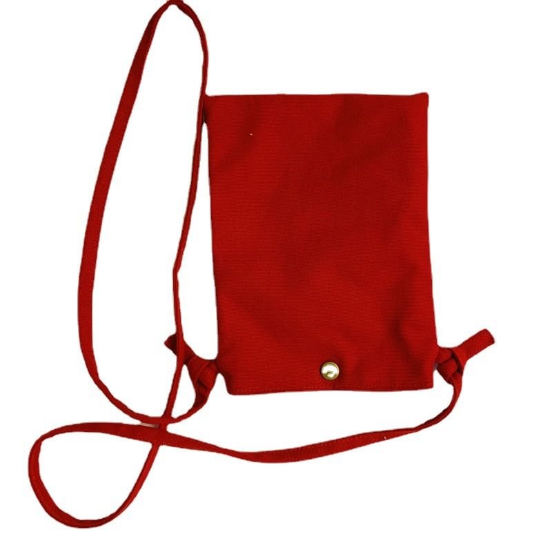 Women Simple Solid Color Canvas Crossbody Bag