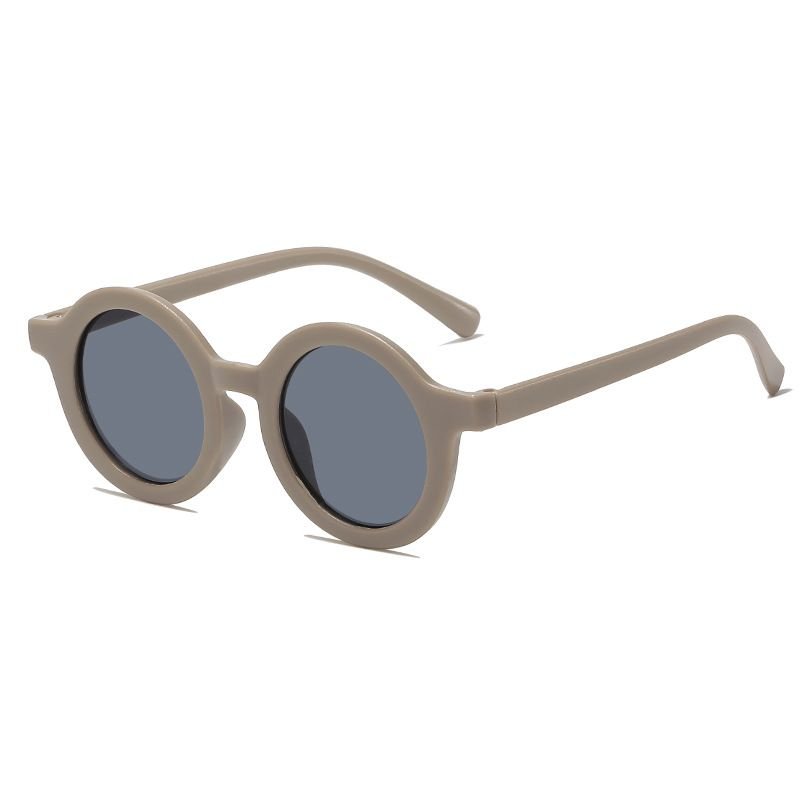 Kids Unisex Fashion Casual Cute Round Frame Solid Color Sunglasses