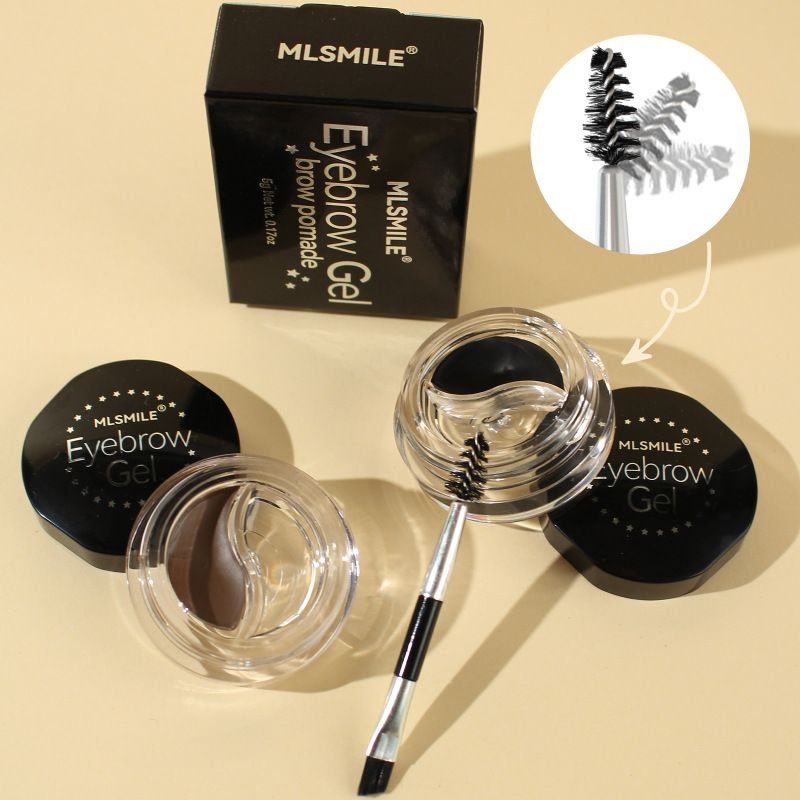 MLSMILE Women Simple Natural Three-Dimensional Eyebrow Styling Waterproof Durable Two-Color Eyebrow Cream