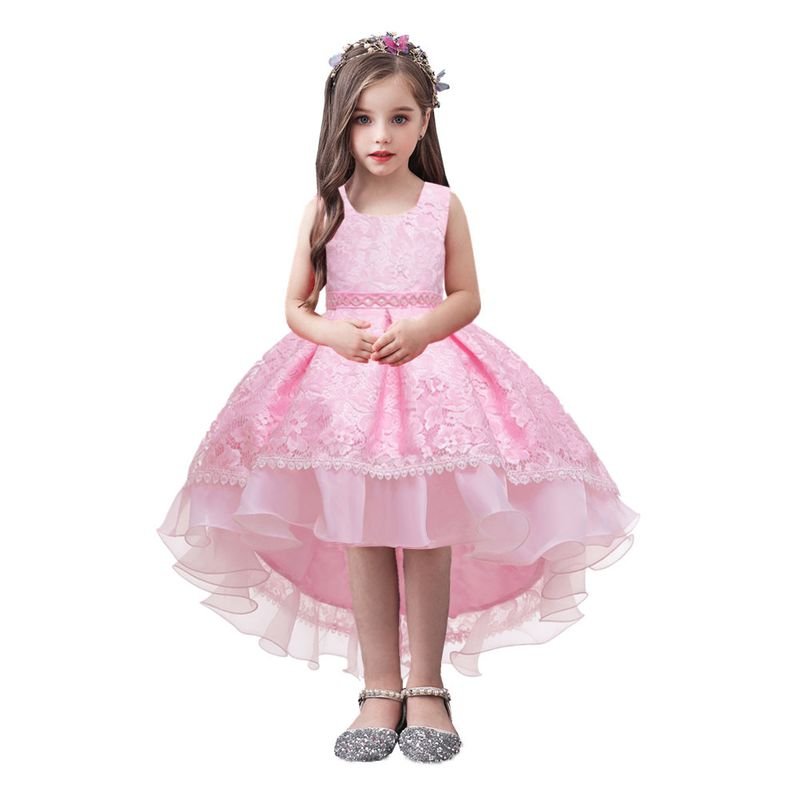 Kids Toddler Girls Fashion Flower Lace Sleeveless Party Tutu Dress