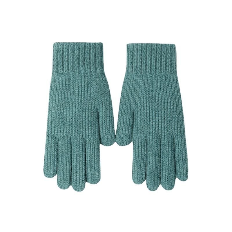 Autumn And Winter Women Fashion Warm Fleece-Lined Exposed Finger Touch Screen Gloves