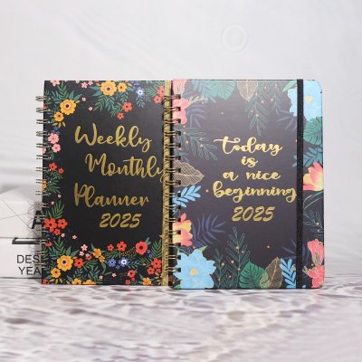 2025 Plant Flower Double Coil A5 English Notebook