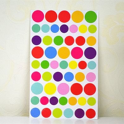 Simple Cartoon Cute Colorful Dot Heart Star Decorative Sticker