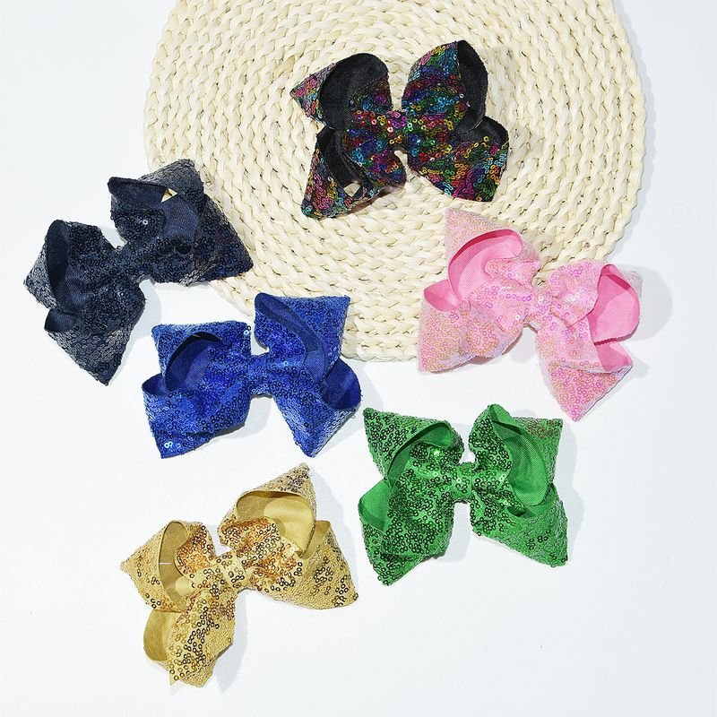 Kids Girls Cute Sequins Bow Hairpin