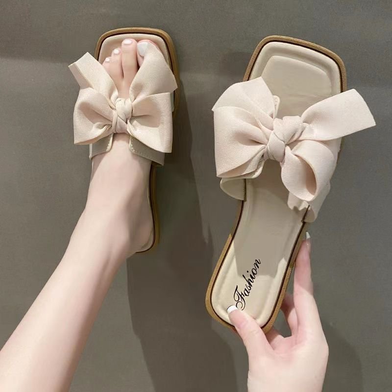 Women Fashion Bow Flat Slippers