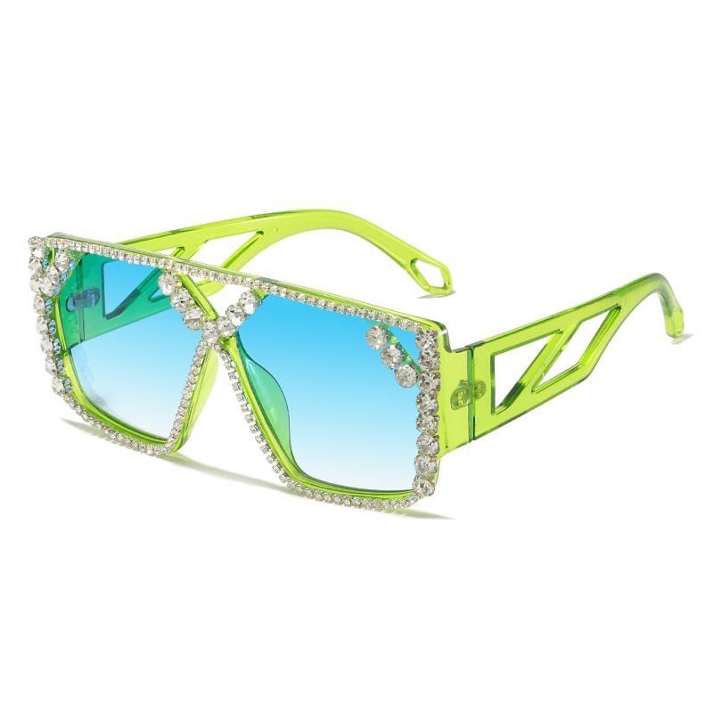 Women Fashion Large Frame Diamond Sunglasses