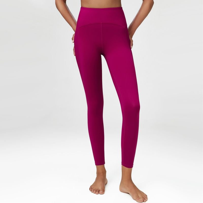Women Yoga Fashion Solid Color High Waist Lycra Stretch Sports Leggings