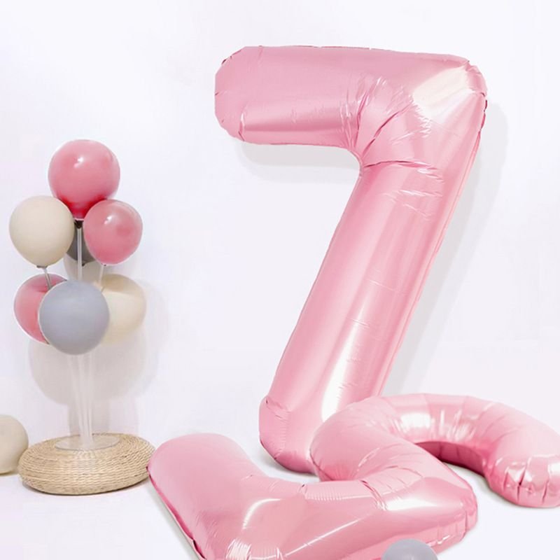 40 Inch Pink Blue Digital Balloon Children'S Birthday Party Decoration Aluminum Film Balloon