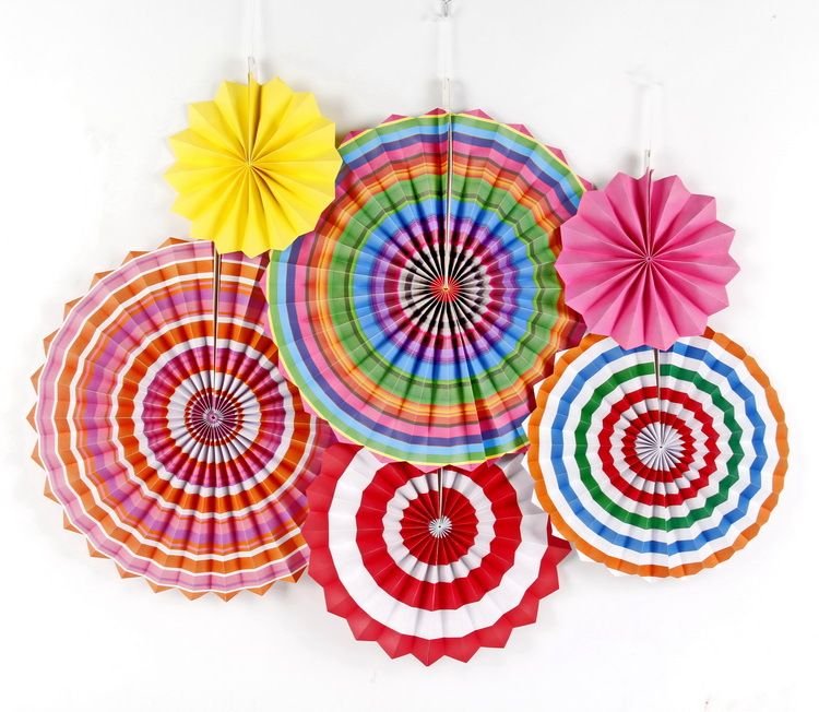 Simple Paper Fan Flower Design Birthday Party Background Layout Diy Supplies