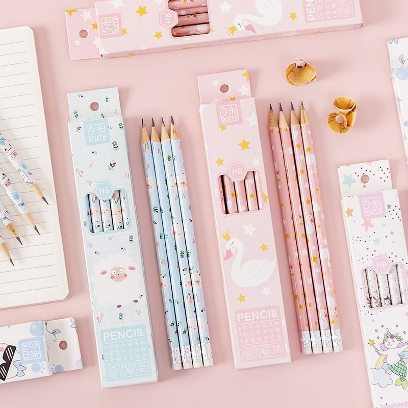 10pcs/box HB Cute Cartoon Pattern Pencils