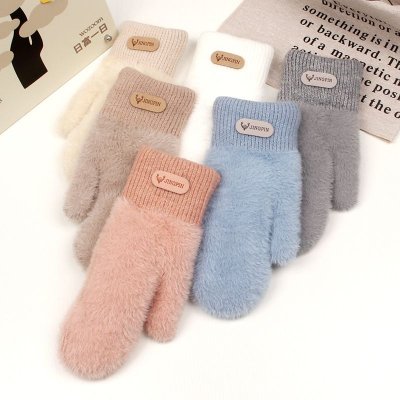 Autumn Winter Women Fashion Plush Warm Gloves