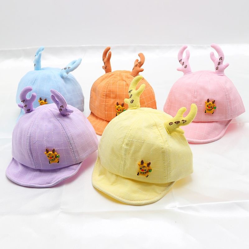 Kids Unisex Spring And Autumn Casual Cute Cartoon Plaid Fisherman Hat