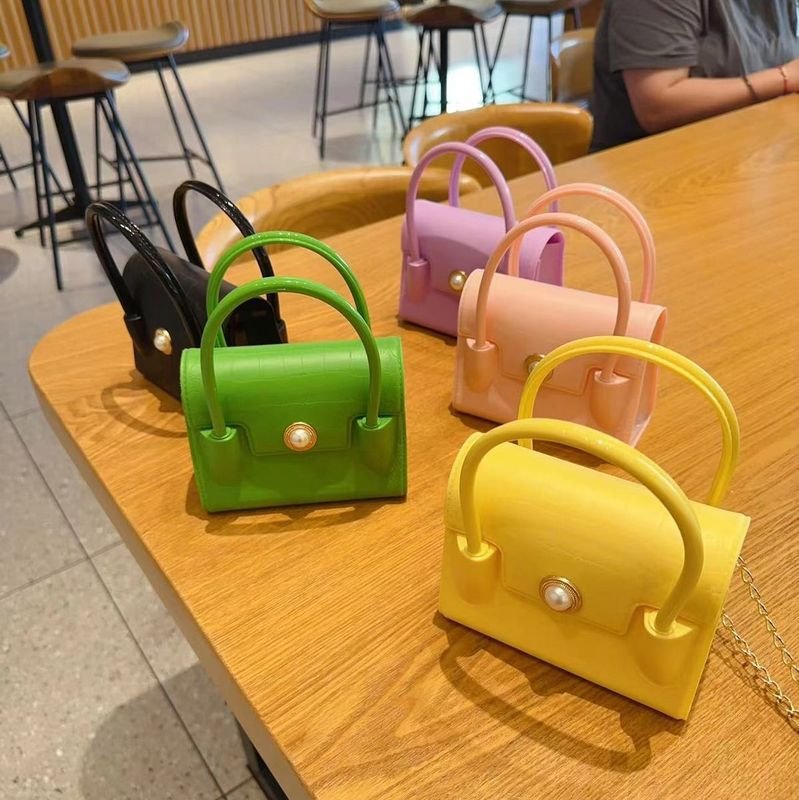 Children Fashion Solid Color Square Mini Chain Crossbody Bag