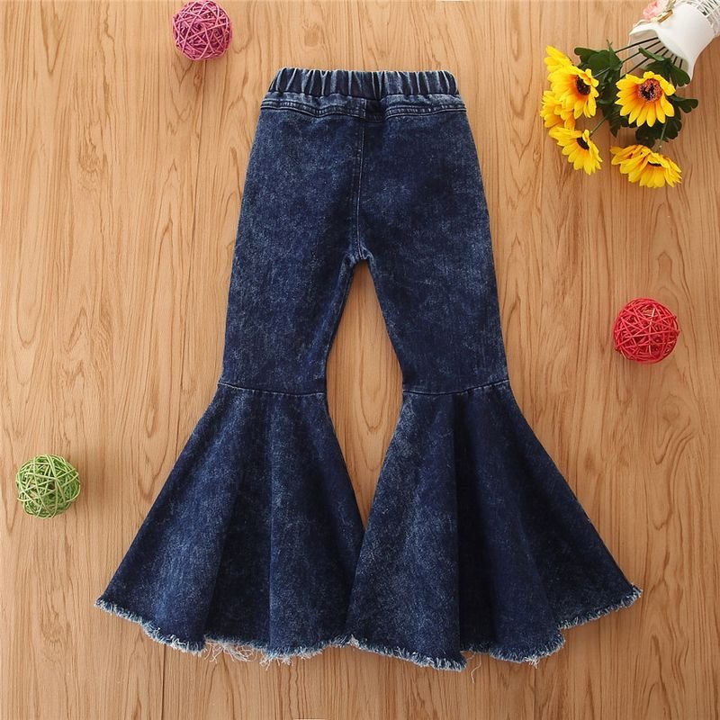 Children Clothing Girls Fashion Flared Jeans