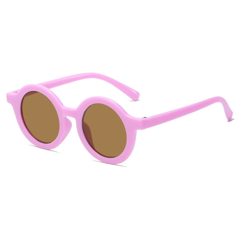 Kids Unisex Fashion Casual Cute Round Frame Solid Color Sunglasses