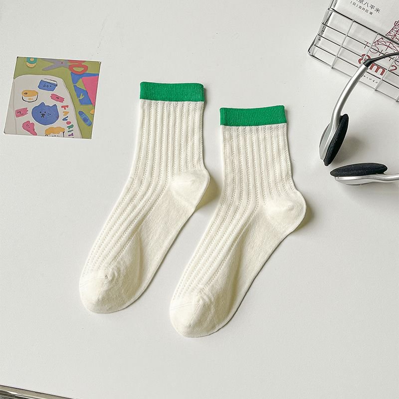 Women Summer Thin Mesh Cotton Breathable Seamless Color Matching Quarter Socks Custom