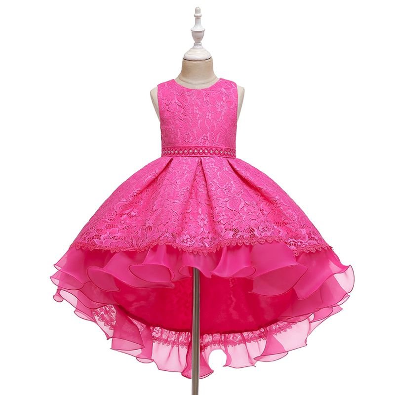 Kids Toddler Girls Fashion Flower Lace Sleeveless Party Tutu Dress