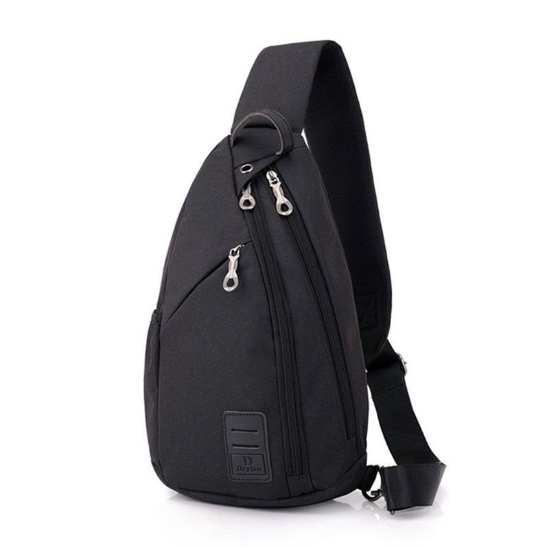 Men Casual Zipper Patchwork Outdoor Travel Chest Bag