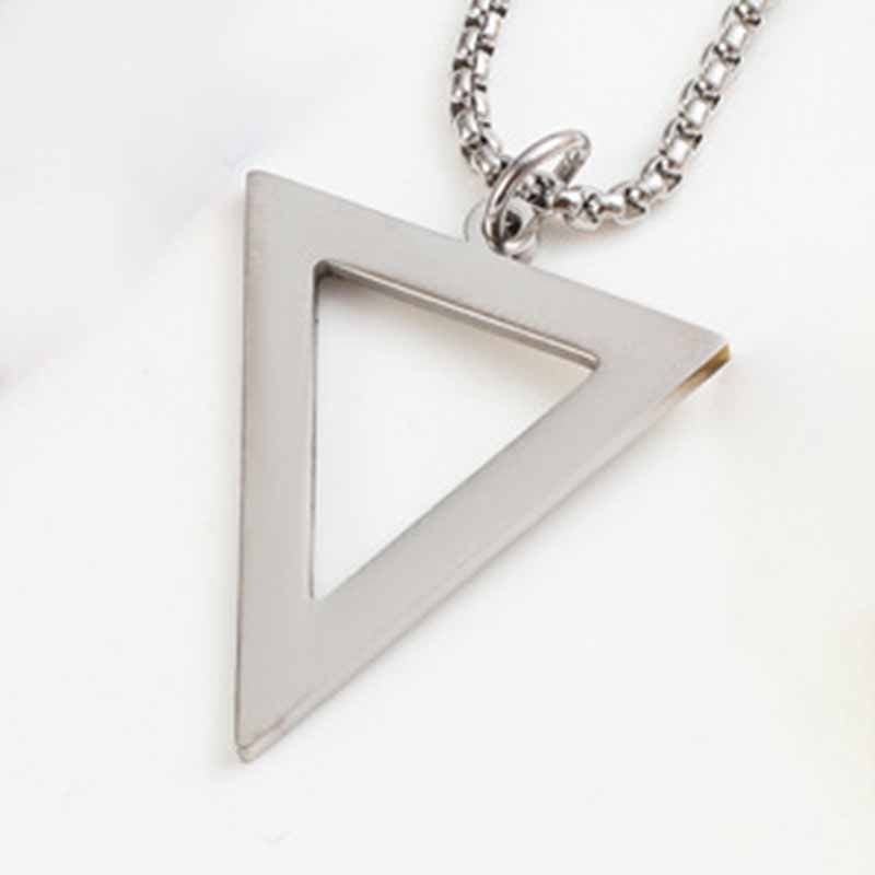 Men Fashion Casual Basic Triangle Stainless Steel Necklace