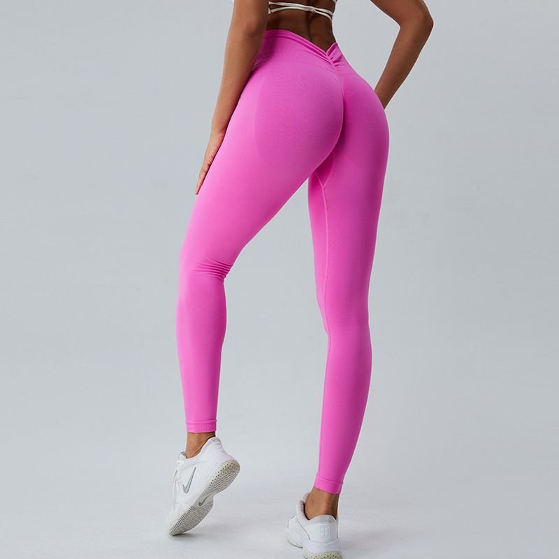 Women Yoga Solid Color High Waist Quick-Dry Sports Leggings