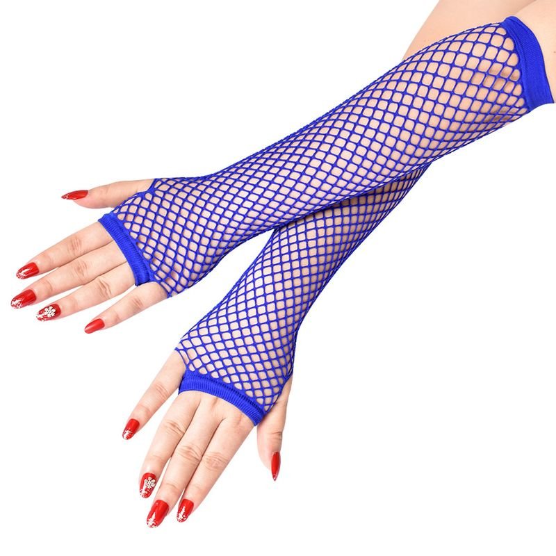 Women Fashion Gothic Fishnet Stretch Half Finger Gloves