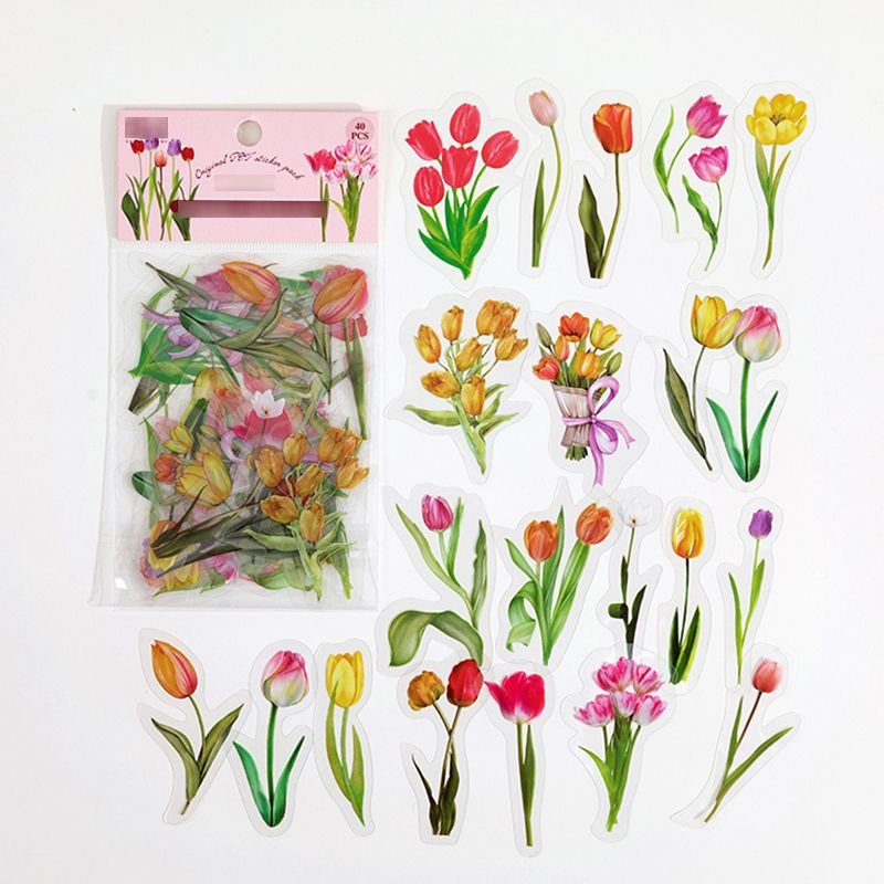 40Pcs/Bag Plant Flower Series Decorative Diary Sticker Scrapbook Planner Decorative Stationery Sticker