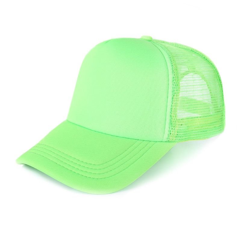 Simple Fashion Fluorescent Color Mesh Breathable Sunshade Cap