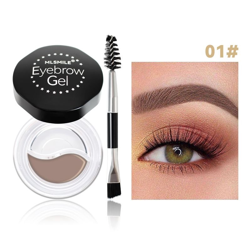 MLSMILE Women Simple Natural Three-Dimensional Eyebrow Styling Waterproof Durable Two-Color Eyebrow Cream
