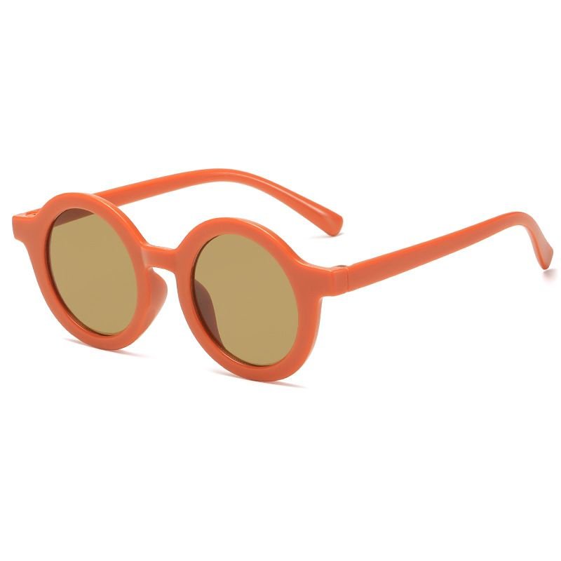 Kids Unisex Fashion Casual Cute Round Frame Solid Color Sunglasses