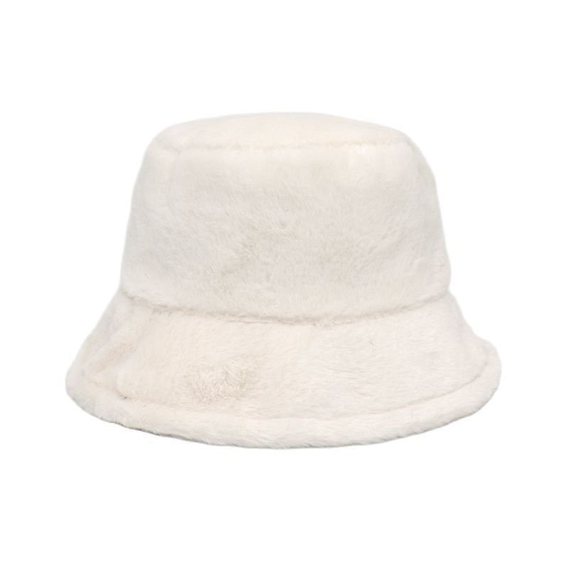 Autumn And Winter Solid Color Plush Warm Bucket Hat