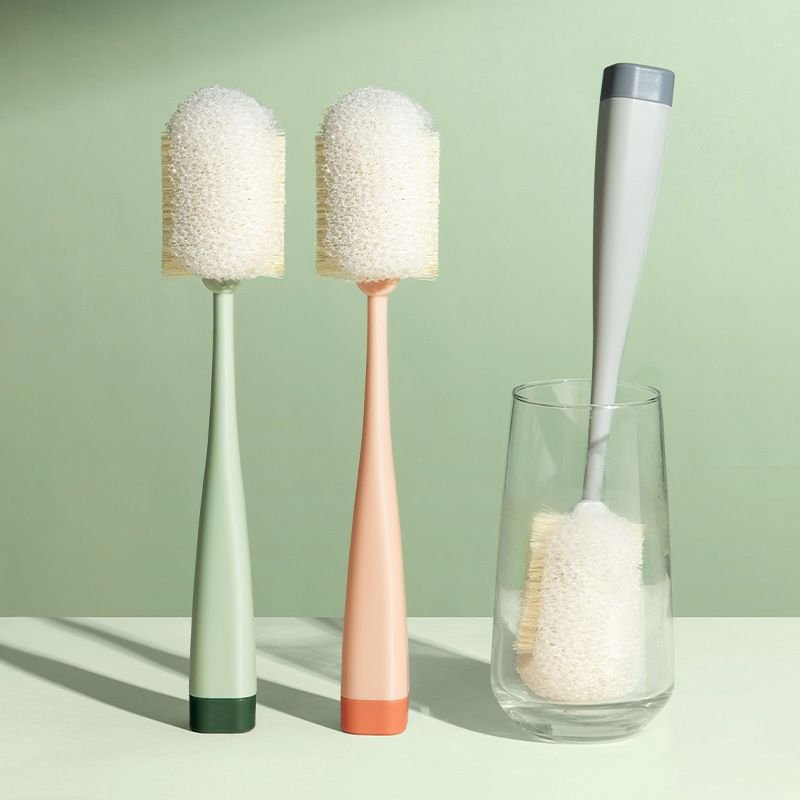 Washing Cup Brush Kitchen Detachable Replacement Long Handle Sponge Cleaning Brush