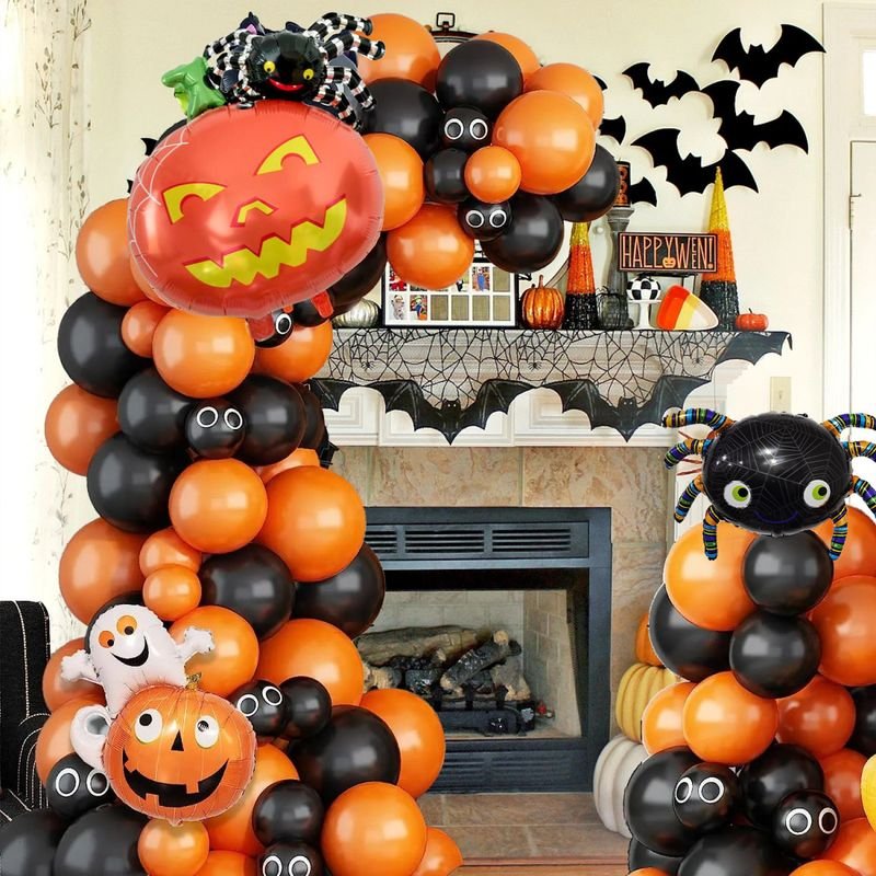 10 Inch Halloween Party Pumpkin Bat Decoration Arranged Balloon Set