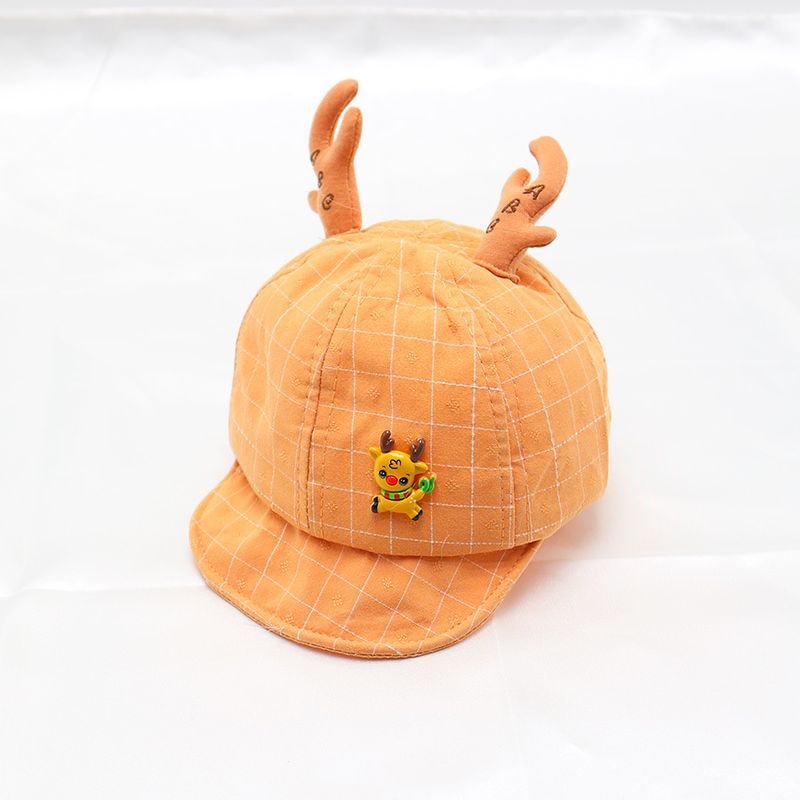 Kids Unisex Spring And Autumn Casual Cute Cartoon Plaid Fisherman Hat