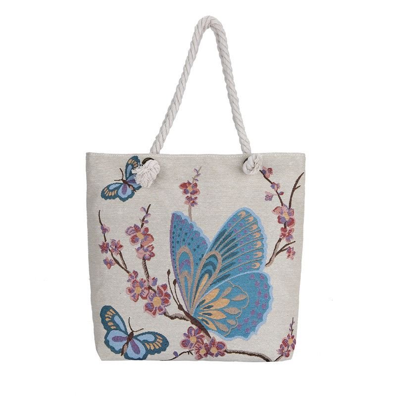 Fashion Cartoon Jacquard Canvas Tote Bag