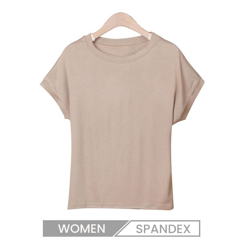 Cap Sleeve Loose Short-Sleeved Women Summer Slim-Fit Basic Crew Neck Spandex T-Shirt