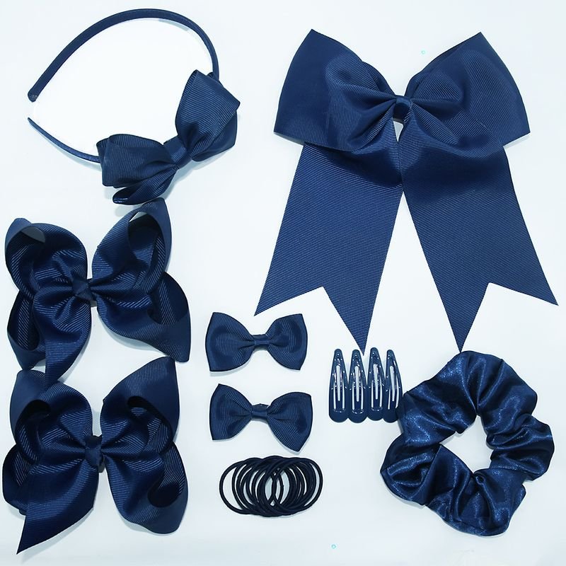 Kids Cute Solid Color Bow Headwear Sets