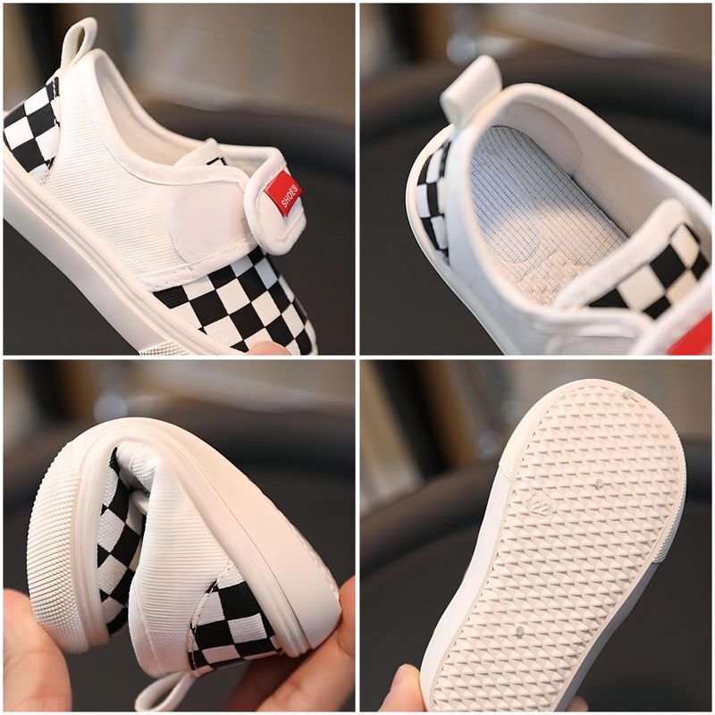 Kids Unisex Fashion Casual Color Matching Velcro Flat Canvas Sneakers