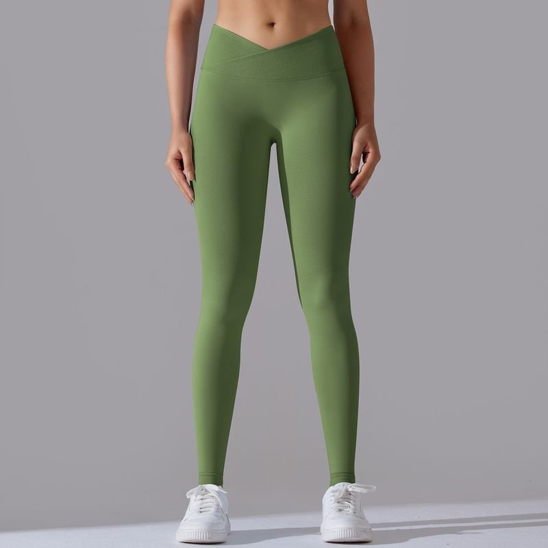 Women Yoga Solid Color Seamless Sports Leggings