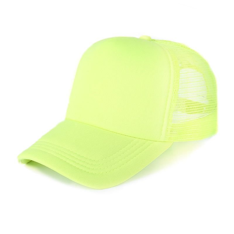 Simple Fashion Fluorescent Color Mesh Breathable Sunshade Cap