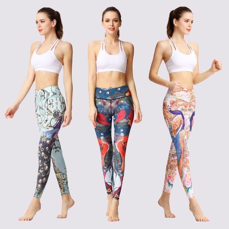 Women'S Yoga Print High Waist Sports Leggings