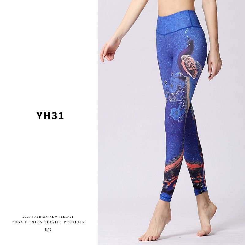 Women'S Yoga Print High Waist Sports Leggings